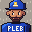Pleb art #514, Pleb Builder: a pixel broker in a Pleb Builder Hat and a PLEB Wordmark Tee